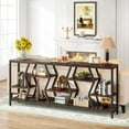 thumbnail image 1 of Tribesigns 70.9 Inches Sofa Console Table with 4 Tier Wood Storage Shelves, Industrial Extra Long Narrow Entryway Accent Tables for Hallway, Living Room, Foyer (Rustic Brown), 1 of 8