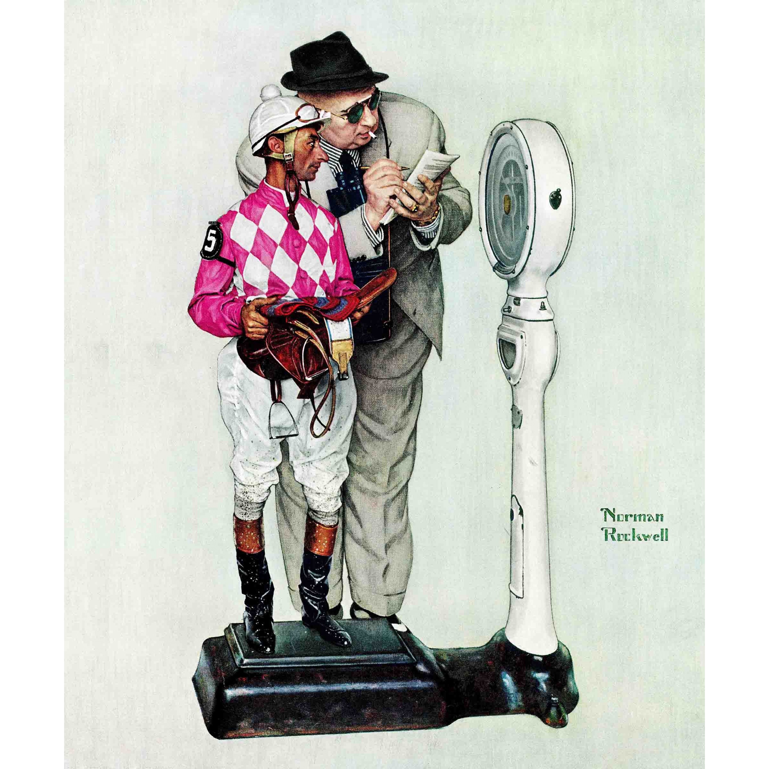 Marmont Hill Jockey Weighing In by Norman Rockwell Painting Print on Canvas