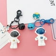 thumbnail image 3 of MLINS Adorable Astronaut Doll Keychain Bell Key Rings Hanging Keychain Ornament for Car Bag (Black), 3 of 8