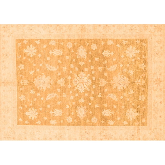 Ahgly Company Indoor Rectangle Oriental Orange Traditional Area Rugs, 6' x 9'