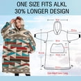 thumbnail image 4 of Oversized Wearable Blanket Hoodie,Brown Triangular Geometric Pattern Sherpa Blanket Hoodie with Super Pockets,Super Warm Fuzzy Pullover for Women & Men, 4 of 6