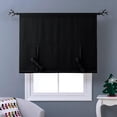 thumbnail image 5 of NICETOWN Blackout Short Curtain for Windows, Tie Up Adjustable Balloon Valance Blind Thermal Insulated Room Darkening Rod Pocket Curtain for Kitchen Living Room, Black, 46"x63", 1 Piece, 5 of 8