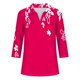 thumbnail image 2 of Camiseta de Solapa de Cuello en V de la Manga Superior de 3/4 de las Mujeres, Uso Diario Cómodo Casual, 2 of 5