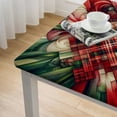 thumbnail image 4 of nygtbtfer Green Tartan Plaid Christmas Tablecloth, Traditional Evergreen and Red Plaid Tablecloth, 4 of 7