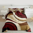 thumbnail image 2 of Homewish Teens Brown Red Stripes 3 Pieces Queen Comforter Set,Abstract Minimalist Lines Ultra Soft Bedding Sets,Minimalism Geometric Theme Bedding Comforter Set,Super Cozy Room Decor,Reversible, 2 of 8