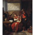 thumbnail image 2 of Gerard de Lairesse 12x14 Black Ornate Wood Framed Double Matted Museum Art Print Titled: Achilles Playing the Lyre Before Patrocles (circa 1675 and Circa), 2 of 5