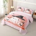 thumbnail image 3 of Feelyou Cute Ghost Witch Hat Quilt Full, Kawaii Halloween Pumpkin Full Bedspread Sets, 3-Piece, 1 Comforter and 2 Pillowcases, 3 of 7