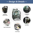 thumbnail image 4 of ALAZA Clear Backpack Owl Bohemia Green PVC Transparent BookBag, 4 of 7