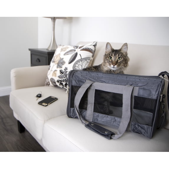 Sherpa Original Deluxe Travel Pet Carrier, Airline Approved & Guaranteed On Board - Charcoal Gray, Medium
