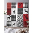 thumbnail image 2 of Red Grey Checkered Sheer Curtains 96 Inch Length 2 Panels Set, Farmhouse Animals Tree Country Voile Window Treatment Semi Sheer Long Curtains Drapes for Bedroom/Living Room/Kitchen 52"x96"x2, 2 of 7