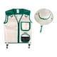 thumbnail image 5 of Conjunto de disfraz de explorador para niños, chaleco de carga y sombrero, juego de rol, vestido de aventura en el patio verde, 5 of 9