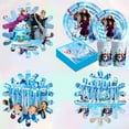 thumbnail image 6 of Frozen Birthday Decorations-135pcs Frozen Birthday Party Supplies Includes Frozen Plates and Cups Napkins Tablecloth Birthday Banner Balloons Hanging Swirls etc Elsa Frozen Party Supplies, 6 of 7
