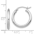thumbnail image 3 of White Sterling Silver Earring Hoop Women'S 22 mm 20, 3 of 3