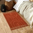 thumbnail image 2 of SUNDEREY Washable Bathroom Rugs 2'x3' Modern Kitchen Rug With Tessal, Terracotta Bedroom Throw Rugs, Boho Tufted Rainbow Rugs, Farmhouse Indoor Door Mat for Entryway Porch Back Door,Red, 2 of 7