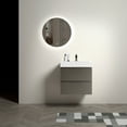 thumbnail image 3 of 24" Bathroom Vanity, Modern Floating Washstand with Sink, 2 Drawers, Sleek Handle-free Design, Wall Mounted Vanity for Bathroom, Apartment, Guest Room, White & Gray, 3 of 8