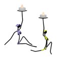 thumbnail image 1 of 2 Piezas candeliere Negro candeliere Metal Estatuas De Escritorio Decoración Del Partido perfecl Portavelas Chica Bikini, 1 of 8