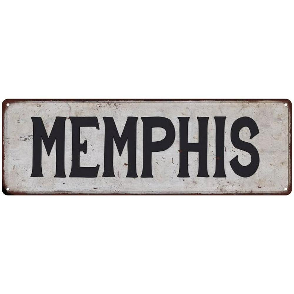 MEMPHIS Vintage Look Rustic Metal 6x18 Sign City State 206180041127