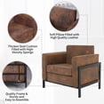 thumbnail image 6 of Walsport Faux Leather Reading Accent Chair with Metal Frame, Upholstered Wide Armchair, Single Sofa Chair for Living Room,Bedroom(Brown), 6 of 7