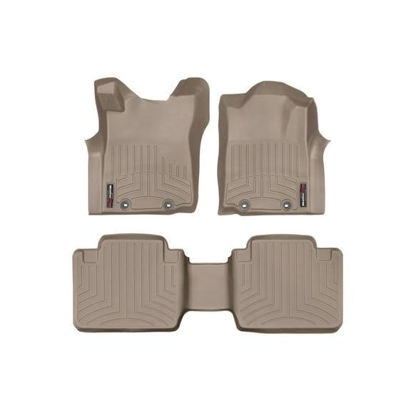 WeatherTech Custom Fit FloorLiners compatible with 2012-2015 Toyota Tacoma - 1st & 2nd Row, Tan