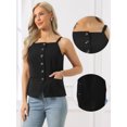 thumbnail image 2 of DARING DIVA Women's Sleeveless Suit Button Down Square Neck Vest M Black, 2 of 6