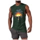thumbnail image 2 of Camiseta sin mangas de cuello redondo para hombre, informal, a la moda, con estampado, deportiva, de poliéster, 2 of 5