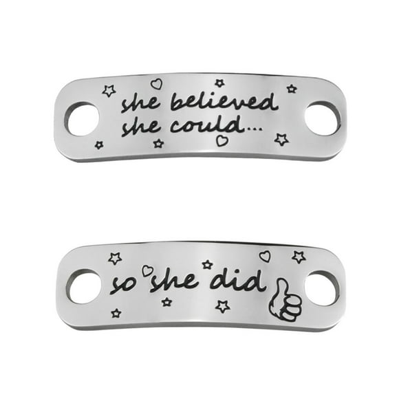 Rantanto Shoe Lace Tag Inspirational Shoelace Charms For Sneakers Graduation Christmas Running Gifts For Women Teenager Girls (WL0303 She Believed She Could)