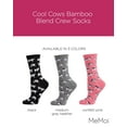thumbnail image 2 of MeMoi Cool Cows Bamboo Blend Crew Socks - Womens - Female, One Size, Medium Gray Heather, 2 of 10