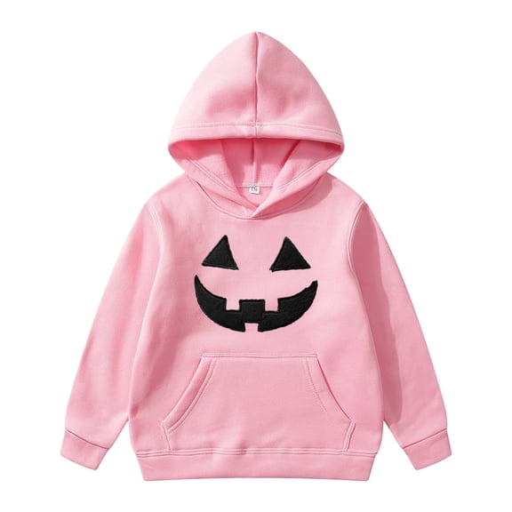 Kids Halloween Hoodie Boys Girls Long Sleeve Solid Color Sweatshirt with Pocket Fall Outfits for Kids Halloween Gifts