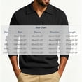 thumbnail image 3 of Men’s Long Sleeve Sweater Open V‑Neck Half Placket Textured Cable Knit Pullover Casual Relaxed Fit Collared Top, 3 of 8