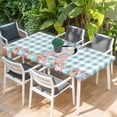 thumbnail image 2 of Easter Bunny Table Cloths for 4 Foot Rectangle Tables, Colorful Eggs Cute Rabbit Blue White Check Patio Waterproof Elastic Fitted Tablecloths, Washable Rectangular Table Cover for Camping, 2 of 8
