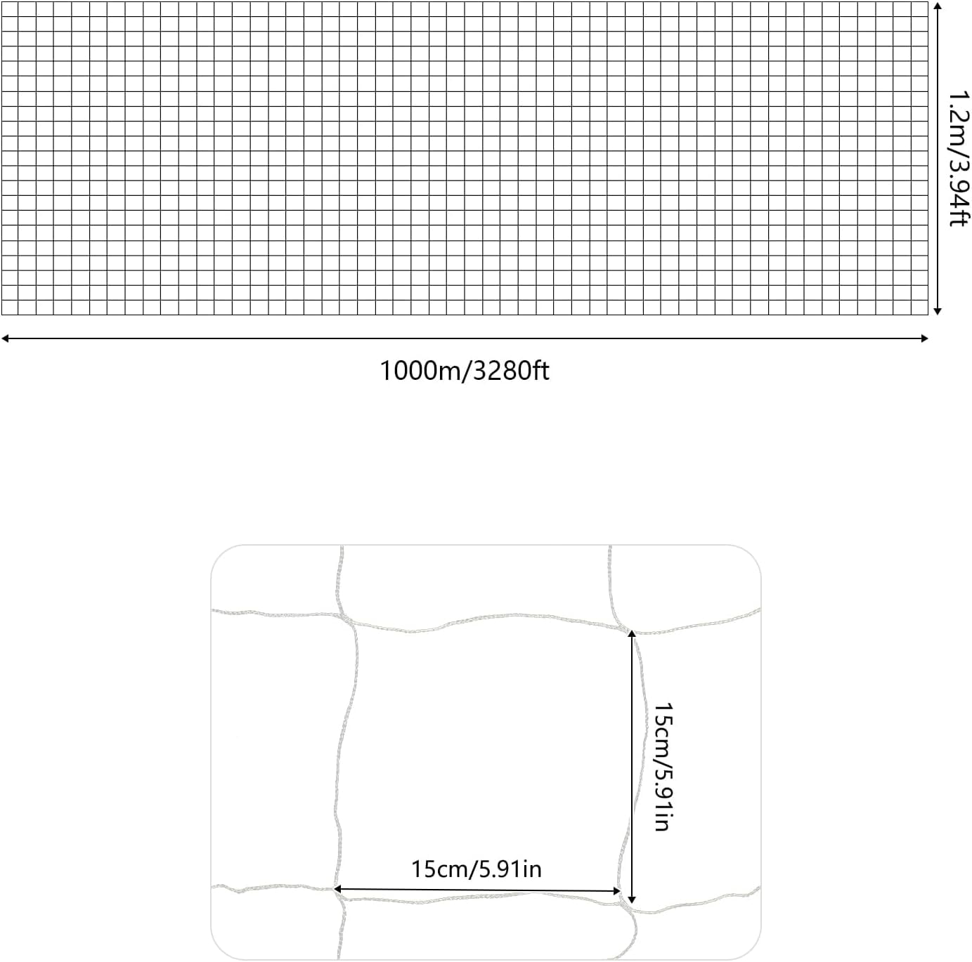 Miumaeov Heavy Duty Trellis Netting Roll, 4ft × 3280ft Soft Mesh Support Garden Netting Bulk Roll Professional Plastic Plant Trellis Net for Climbing Plants, Vine Vegetables, Fruits and Flowers