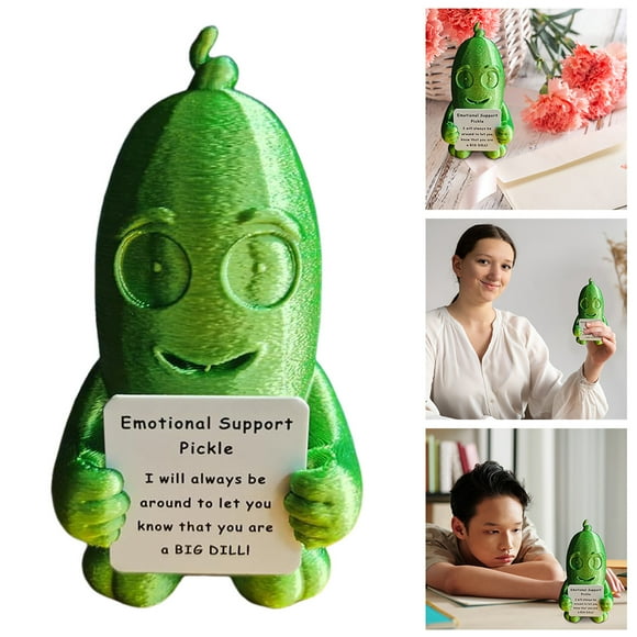 Xuewenshw Pickle Cucumber Positive Funny Cucumber Toy Ornament 3D Printed Mini Pickle Cucumber Cute Home Snowflake Ornament