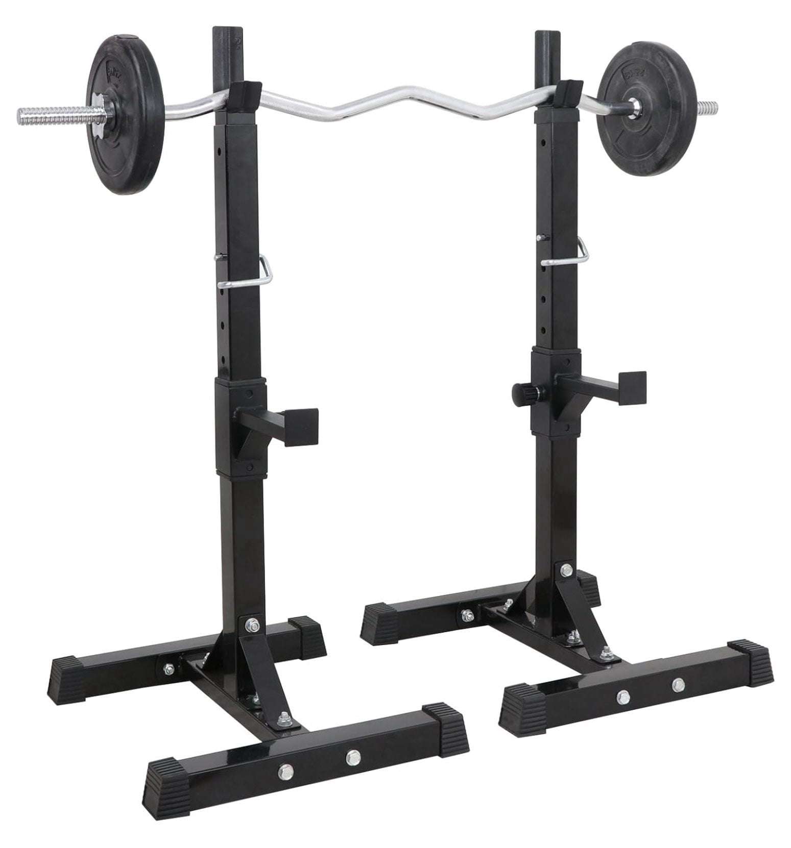 Lbs Squat//Dumbbell Rack,41-66 Inches Pair of Height Adjustable Heavy Duty Steel Rack,Weight Lifting Squat Stand for Home Gym