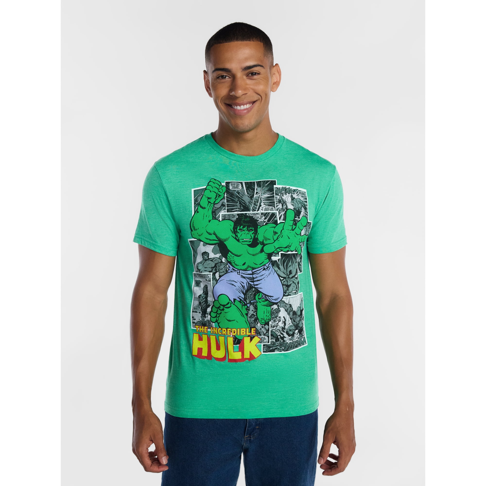 Marvel Comics Hulk Men's and Big Men's Graphic Tee, Sizes S-3XL