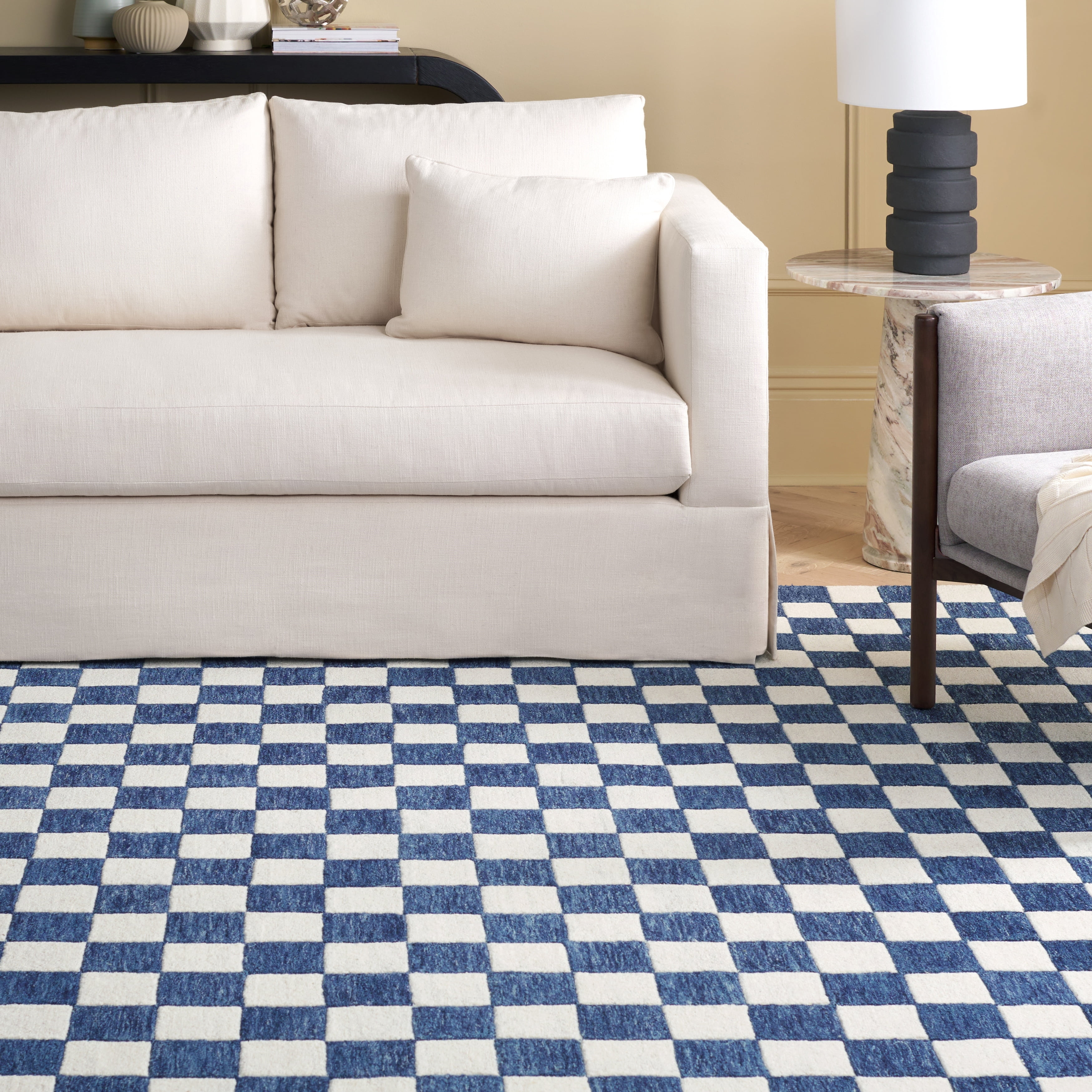 SAFAVIEH Martha Stewart Chelsea Checkered Area Rug, Beige/Ivory, 8' x 10'