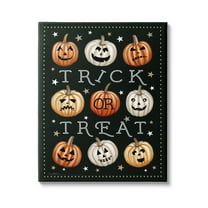 Stupell Industries Trick Or Treat Jack-o-Lanterns Graphic Art Gallery Wrapped Canvas Print Wall Art, Design by Elizabeth Tyndall