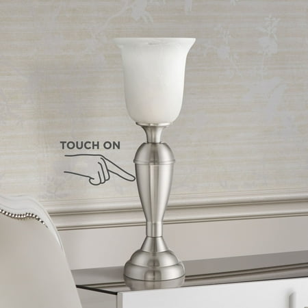 360 Lighting Uplight 20"H Brushed Nickel Finish Touch On-Off Table Lamp
