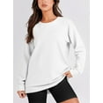 thumbnail image 2 of Liacowi Women Sweatshirt Long Sleeve Crew Neck Solid Zipped Hoodie Pullover Casual Tops, 2 of 5