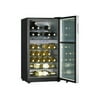 Haier HVZ035ABS - Wine cooler - width: 19.9 in - depth: 21.7 in - height: 38.6 in - black/silver