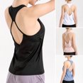 thumbnail image 1 of Women 2-in-1 Bra Tank Tops Removable Pads Hollow Out Racer, 1 of 8