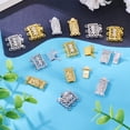thumbnail image 5 of 20pcs 4 style Brass Filigree box Clasps Multi-Strand Clasps 3-Strands 6 Holes Rectangle Mixed color 5pcs/style DIY, 5 of 9