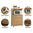 thumbnail image 5 of Hodedah HIK72 Microwave Kitchen Cart with Wheels Storage Shelf Cabinet, Gray, 5 of 5