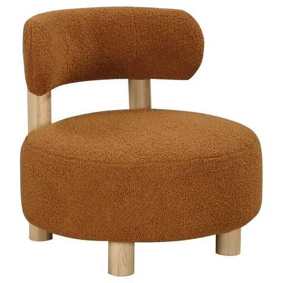 Coaster Zonie Boucle Upholstered Barrel Back Accent Chair, Orange