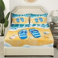 thumbnail image 3 of Erosebridal Flip Flops Sheet Set Twin,Tropical Beach Bedding Sets Twin Size,Summer Holiday Decoration,Breathable,3pcs, 3 of 7