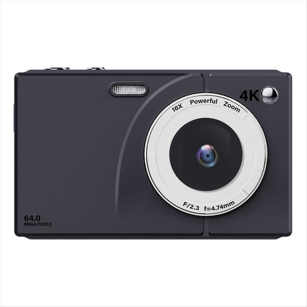 Cámara Digital CCD 4K de 64 MP, Wifi, HD, Zoom Digital de 16X y Pantalla de 2,8 Pulgadas, Color Negro.
