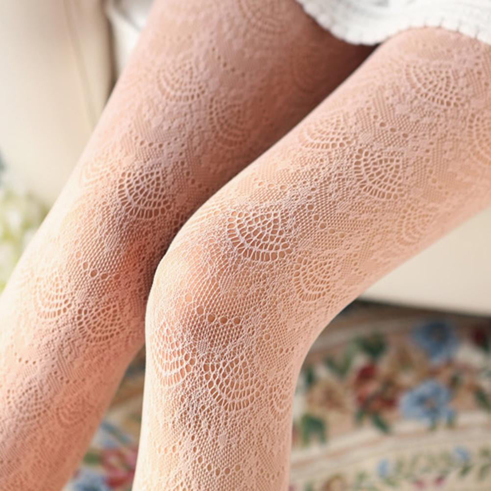 Lady's Hollow Stockings Thigh High Socks Carved Flower Tights Pantyhose Hosiery 