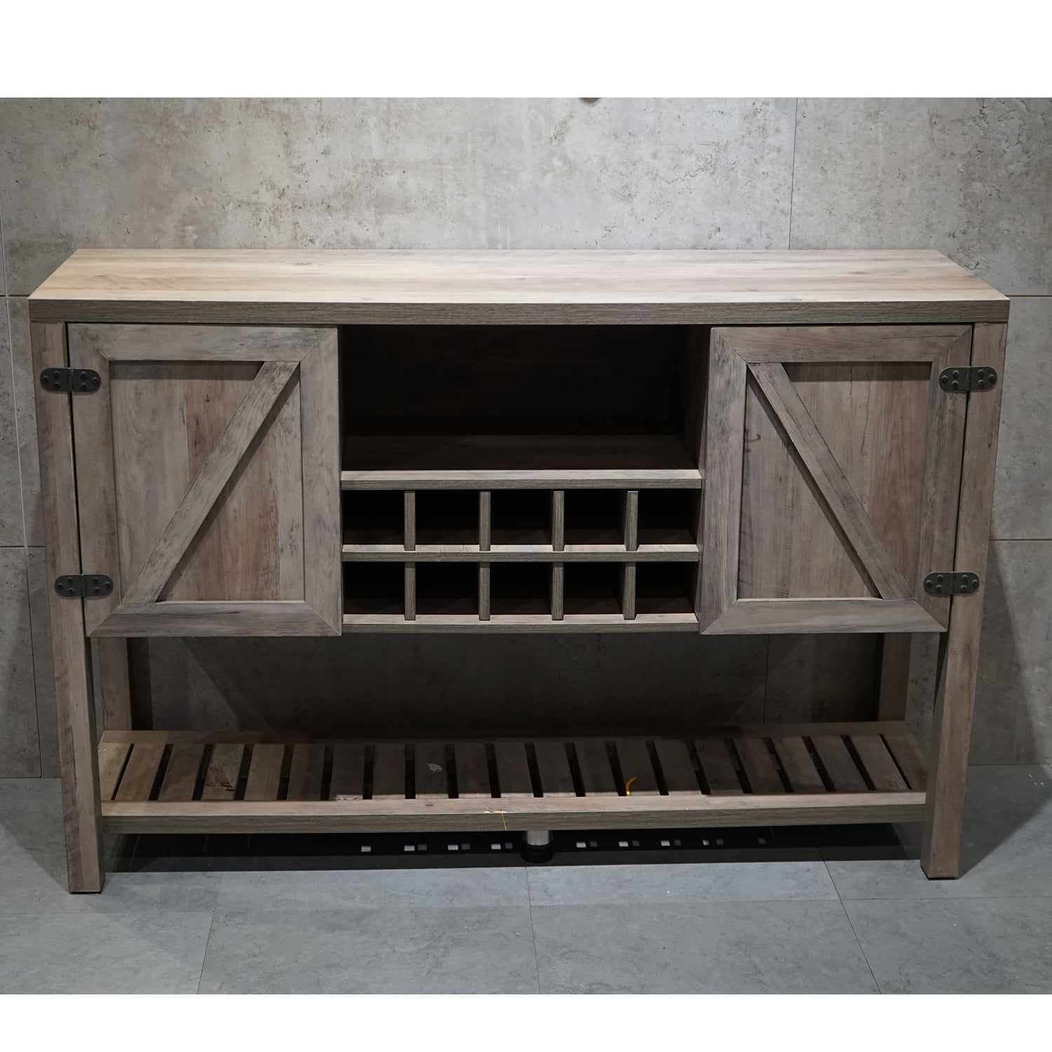 Kadyn 52 Inch Console Cabinet, Particle Board Storage Cabinet with Wine Cabinet, Media Entertainment Center Cabinet Console Table for Dining Living Room, Antique Gray Kadyn 52 Inch Console Cabinet, Particle Board Storage Cabinet with Wine Cabinet, Media Entertainment Center Cabinet Console Table for Dining Living Room, Antique Gray