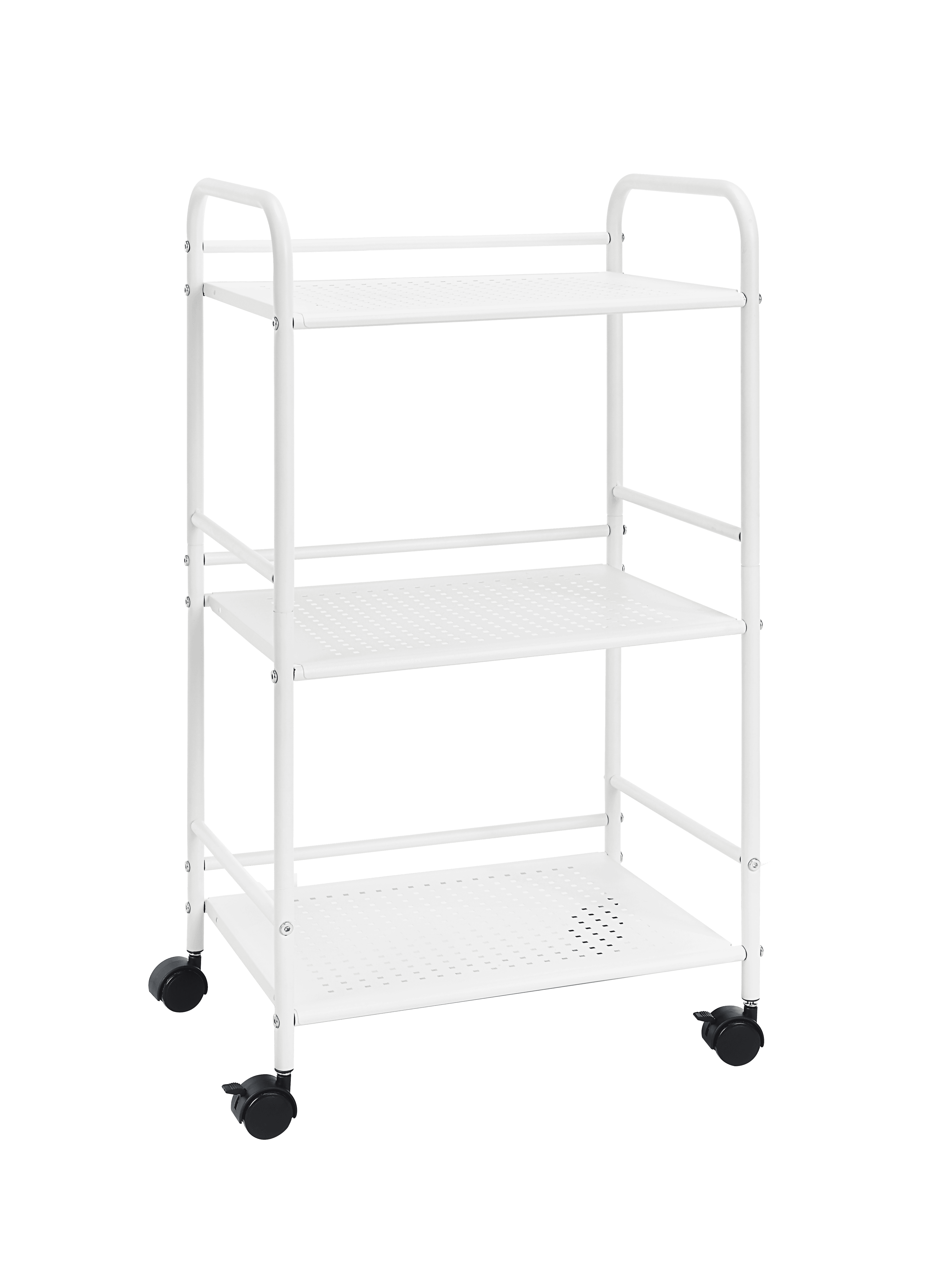 SunnyPoint 3-Tier Delicate Compact Rolling Metal Storage Organizer - Mobile  Utility Cart Kitchen/Under Desk Cart with Caster Wheels (Turq, Compact