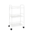 thumbnail image 3 of SunnyPoint 3-Tier Rolling Utility Storage Cart – Metal, Minimalist Design, Mobile Organizer for Kitchen, Office & Home – White, 3 of 8