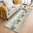 thumbnail image 2 of Vintage Coastal Runner Rugs 2x6 ft Summer Nautical Coral Starfish Shell Blue Washable Hallway Rugs Non-Slip Floor Mats Absorbent Carpet Bedside Runners for Bedroom Kitchen Bathroom Laundry Room, 2 of 9
